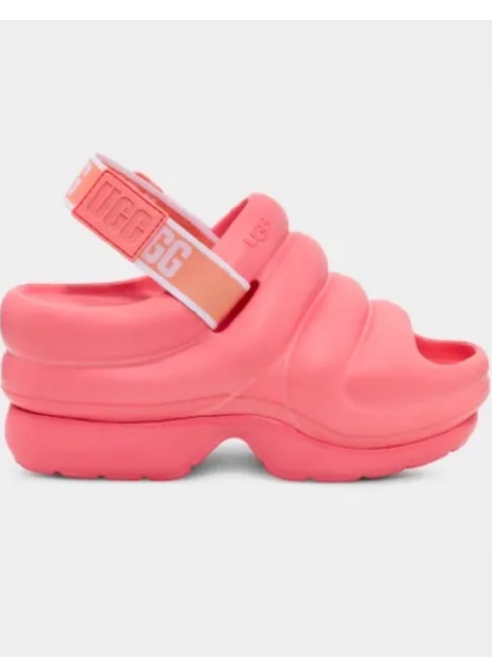 UGG Aww Yeah Strawberry Cream Womens Platform Slingback Sandals Size 8 1136762